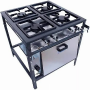 FOGAO INDUSTRIAL 04 BOCAS - LINHA ECONOMICA - (COM FORNO INOX) - ALTA PRESSAO