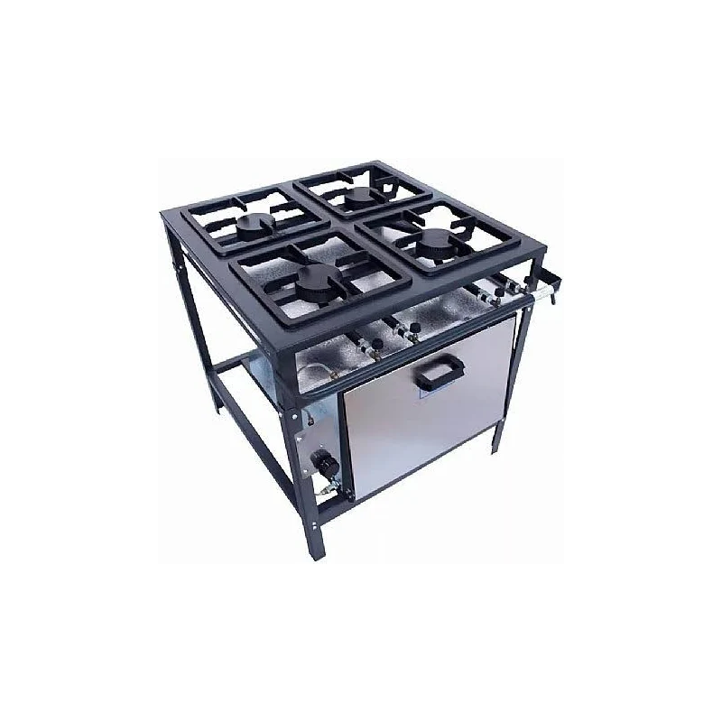 FOGAO INDUSTRIAL 04 BOCAS - LINHA ECONOMICA - (COM FORNO INOX) - ALTA PRESSAO